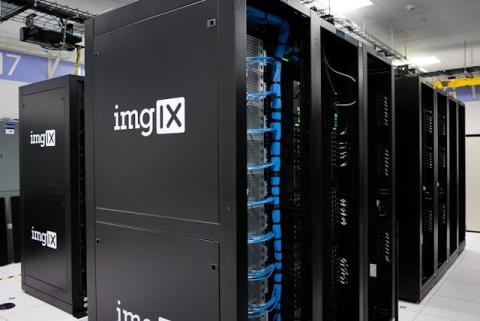 Black server system hardware in a data centre rack