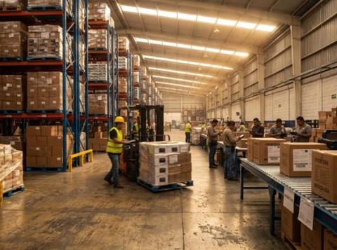 Inside a modern 3PL warehouse handling cross-border fulfillment for North American brands